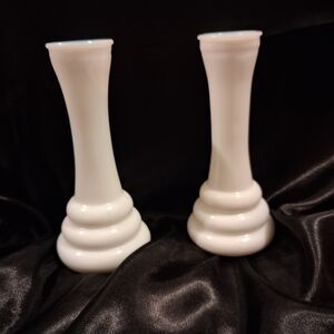 Randall Milk Glass Bud Vases